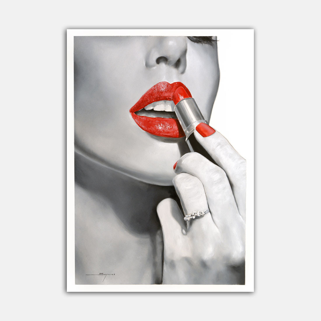 Arte sobre papel- Pintando los labios